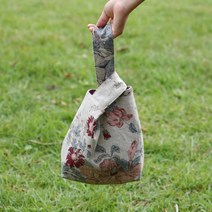 [DIY키트 패키지] (동영상설명) 퀼트손목가방만들기 린넨양면손목가방 디자인선택 릴리안퍼플 외 디자인선택가능 봄가방 여름가방 매듭가방, 핑크시바