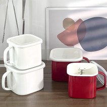 UH홈데코 손잡이 법랑 캐니스터 냄비 (뚜껑 포함), 레드 1.45L, 1개