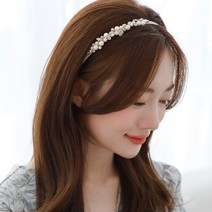 새침 공주 크리스탈 헤어밴드 진주 큐빅 명품 얇은 와이어 메탈 크리스탈 여자 여성 머리띠