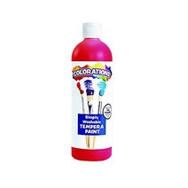 Colorations Washable Tempera Paint 16 fl oz Red Non Toxic Vibrant Bold Kids Paint Craft Hobb, 1