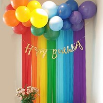 파티 생일 파티스트리머세트(레인보우6종) 배너 장식, 단품, 상세페이지 참조