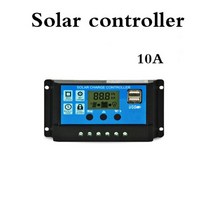 태양광발전 태양열발전기 가정용 태양광 소형발전기 100w 유연한 태양 전지 패널 고효율 PWM 컨트롤러 RV/보트/자동차/가정용 12V/24V 배터리 충전기, [02] 10A