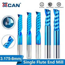 XCAN 밀링 커터 1pc 4/6mm 생크 1 플루트 엔드 밀 초경 블루 코팅 CNC 라우터 비트 단일, 5x28x55L, 10pcs