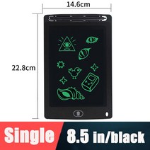 스마트전자칠판 전자칠판 8.5/10/12 인치 LCD 태블릿 전자 디지털 쓰기 및 다채로운 화면 낙서 보드 필기 종이 그리기 선물, [01] 8.5in Single Black