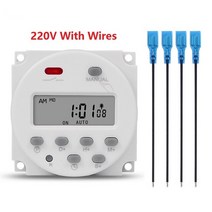 Gaqqee-1 초 간격 12V 24V 110V 220V 디지털 LED 타이머 스위치 7 일 주간 프로그래밍 가능 시간 릴레이 C, [08] 220V With Wires
