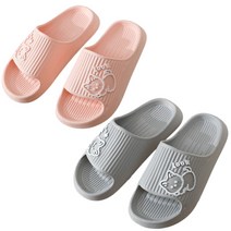 슈페르바 실내화 거실화 욕실화 층간소음 논슬립 쿠션 커플 슬리퍼 2P세트, 핑크(여245~250)+그레이(남275~280)