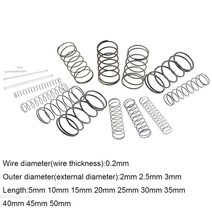 스프링 토션 인장 제작 코일 금형 문 파는곳 종류 팜 20pcs 0.22 2.5 35-50mm 스틸 소형 압축 해제 기계식 리턴 압력 od 2mm 2.5mm 3mm, 0.2mm, 25mm