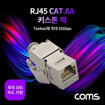 RJ45 CAT.6A 키스톤 잭 커플러 모듈러 커넥터 Tooless형 최대 10G 네트워크 인터넷 연결 랜 젠더 XB261, 없음
