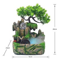실내 탁상 분수 가습기 홈 오피스 장식 Rockery 물 폭포 식물 데스크탑 분무, 230V UK Plug, [07] 221 With Spray
