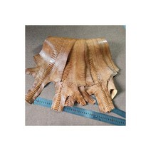 고급 정품 남아 프리카 검은 타조 다리 가죽 수제 diy 지갑 스트랩 짧은 클립 가방로드 구두 소재, 라벤더