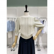 ZOOC 퍼프소매 배색 니트 V242KSK933