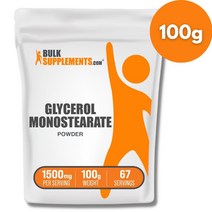 BulkSupplements 글리세롤 모노스테아레이트 파우더 100g 식용 운동 전 섭취용 파우더 보충제, 1개