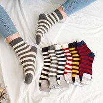 코코로맨틱 스트라이프 중목 긴양말 학생양말