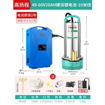 12v 24v 48v 60v 볼트 가정용 전기 배터리 수중 펌프 물펌프 농업용 양수기, 2배 초고도 리프트-48-60v10m 라인 20a