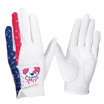 애니 피치 양피덧댐 골프장갑 여성 반양피 양손 고급 천연양피 여자 장갑, 양손 여성