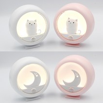 XPOD 모션감지 LED 센서무드등/고양이/달 매입등/센서등, 달 M200 핑크