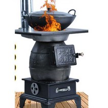 주물 화목난로 가정용 펠렛 장작 벽난로 전원주택 가마솥 화덕, 10-25평용 36cmx36cmx52cm