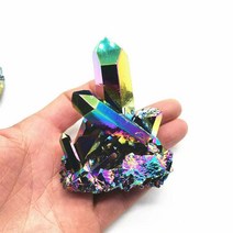 BISMUTH 비스무트 천연 석 무지개 영 크리스탈 티타늄 광물 표본 치유 1 개, 2.90110g