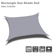 스카이어닝 캐노피 천막 테라스 썬룸 차양막 야외 방수 차양 정원 캐노피 풀 파티오 해변 캠핑 페골, 02 Gray 250x300cm