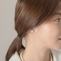 미스폴리 14K Gold 담수 버튼 진주 7.5mm 귀걸이 - EG4043YPL