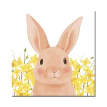 모모픽스페인팅 유화그리기 40X40cm 토끼와 개나리 물감2배