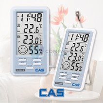 ( No. 1203 ) 카스 디지털 표준 온습도계 교정 온습도 측정기 / 외부 온도 센서 포함, 그레이, 1개