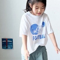 크림빵 풋볼박시반팔티모델