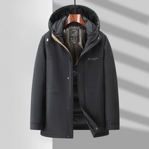 패딩남 추동후드하프롱그래핀기모패딩점퍼S39808P2