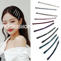 [문스샵] 22컬러 큐빅실핀 긴 컬러실핀 앞머리실핀 예쁜실핀 웨이브 큐빅핀 연예인머리핀 큐빅 머리 핀 잔머리 실삔 민트 검정 핑크 터키석 진주 머리 핀 헤어 악세사리