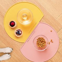 울트라웨이브 강아지 고양이 실리콘 식기매트 깔개냥 반원형, 스톤블루
