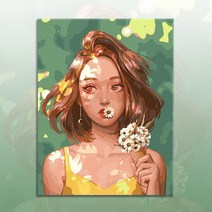 votgl diy페인팅 피포페인팅 명화그리기 그림그리기유화그리기세트40 x 50cm, 0021여자