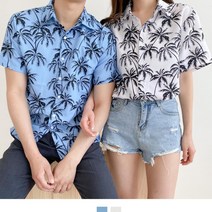 커플시밀러룩 야자수 하와이안셔츠 빅사이즈 오버핏셔츠 커플남방 커플셔츠 반팔블라우스 하와이안셔츠 반팔셔츠 커플룩 여름셔츠 20대커플룩 여름블라우스 린넨셔츠 커플시밀러룩 반팔남방 30대커플룩 시밀러룩