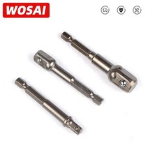 WOSAI-크롬 바나듐 강철 소켓 어댑터 세트 3 개 육각 생크 1/4 quot3/8quot 1/2 quot연장 드릴 비트 바 전동 공구