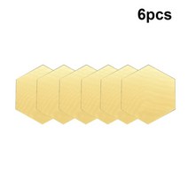 붙이는 거울 시트지 안전 12pcs 3d 미러 벽 스티커 육각 모양 비닐 이동식 벽 스티커 데 칼 diy 홈 인테리어 아트 미러 장식품, 46 x 40 x 23mm, 6pcs 골드