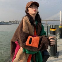 양털 후리스 가을 겨울 하이 엔드 디자인, 컬러 재킷