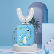 초음파 전동칫솔 자동양치 어린이 u자형 전동 칫솔 360 도 자동 음파 실리콘 스마트 타이머 블루 라이트 치, 03 2-6 years