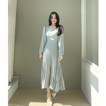 러블리아미에 / 아미에 /프롬 하트넥 플리츠 롱 원피스 4color