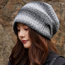 골지 대두 주름 롱 두건비니 수면 빅사이즈 모자 루즈핏 멀티 투톤 비니