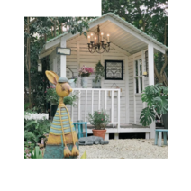 조립식 원두막 야외 정원 테라스 소품 통나무집 캠핑, 길이 2.1 폭 1.4 높이 2.3미터 원두막