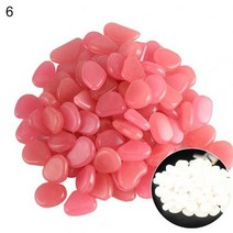 10pcs 어두운 정원 자갈 수족관 물고기 탱크 분재 정원 잔디 정원 경로 장식 인공 빛나는 돌에 광선, 분홍색