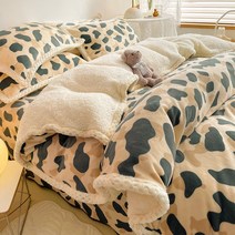 호피 침대 얼룩 무늬 양면 쫀쫀한 세트 포근 이불