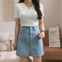 플럼마켓 / 데일리 기본 미니 스커트 기본스커트 데님치마
