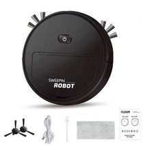 가성비 로봇청소기 진공 Vacuum Cleaners Wireless Smart Robot Cleaner Multifunctional Quiet Mopp Humidifyi, 01 Black