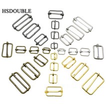 버클 10 개/갑 금속 슬라이드 트라이 글라이드 와이어 성형 롤러 핀 스트랩 슬라이더 조절기, Webbing Size 25mm, Gold