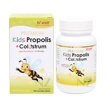 New ZeaLand직구 하이 웰 Premium Kids Propolis 하루 2알 Plus Colostrum 180탭 1Pack, 수량, 상세참조