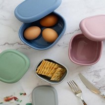파스텔 실리콘 전자레인지 도시락 3size, (300ml - 블루)