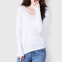 마이시즌 여성용 쫀쫀 모달 스판 긴팔티