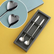 인스푼 티스푼포크 돌답례품 티스푼세트, 엔젤하트 롱 2P (롱티스푼만), 인쇄함 / 포장안함