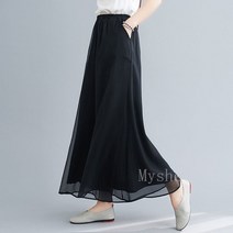 [Myshe]여성 여름 롱 치마바지 빅사이즈 와이드 팬츠 Dou26174KT02