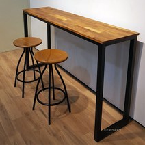 푸른숲가구 티크 원목 홈바테이블 좁은테이블 홈카페 아일랜드식탁, 2000x430x950